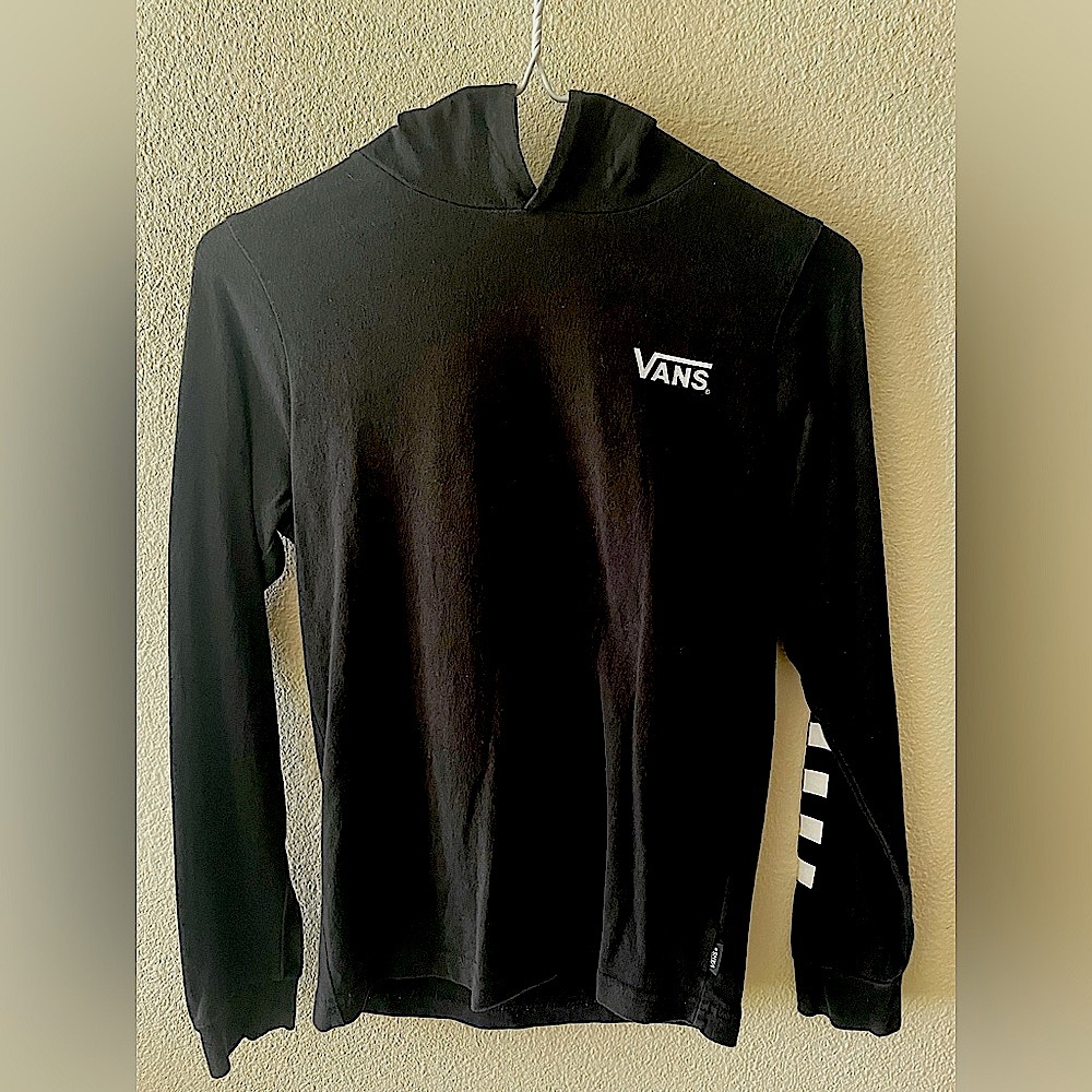 Vans Long Sleeve Black T-Shirt Hoodie For Boys